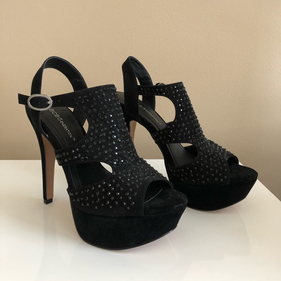 BCBG black sparkly heels! - Picture 1 of 3